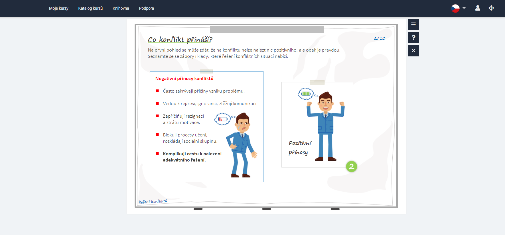 Ukázka z kurzu Řešení konfliktů portálu eSovak