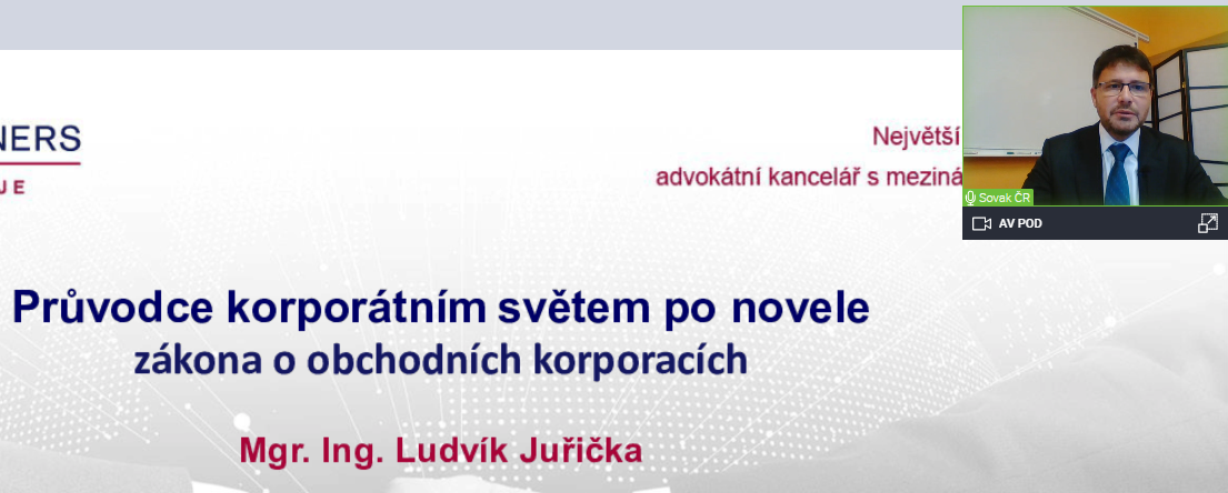 Webinář Průvodce korporátním světem po novele zákona o obchodních korporacích