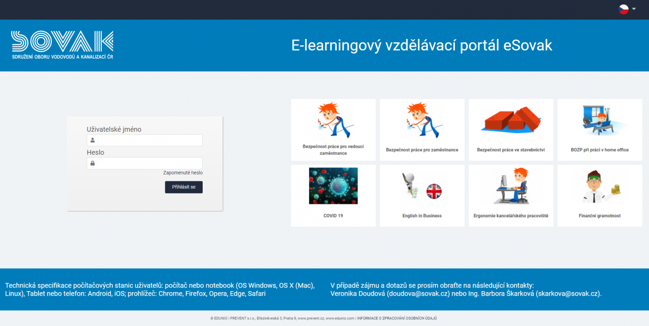 E-learningový vzdělávací portál eSOVAK