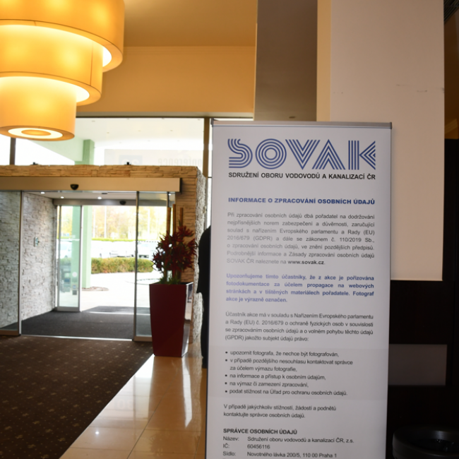 Splnění informační povinnosti vůči účastníkům konference Provoz vodovodů a kanalizací 2019