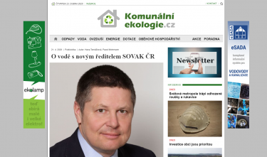 Rozhovor s Ing. Vilémem Žákem, ředitelem SOVAK ČR na serveru Komunální ekologie