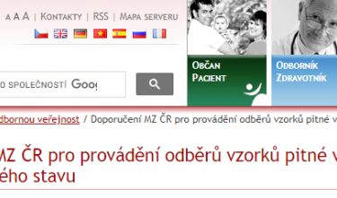 Web Ministerstva zdravotnictví